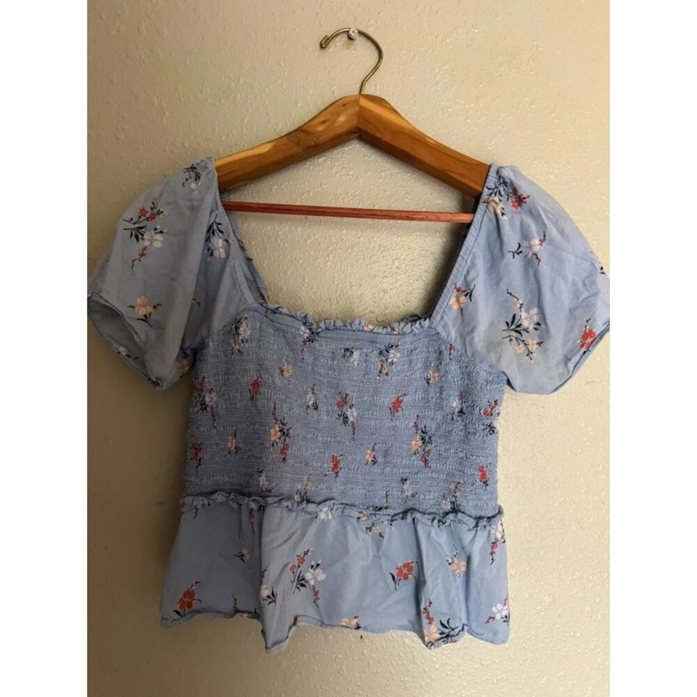 Madewell smocked blouse size xs